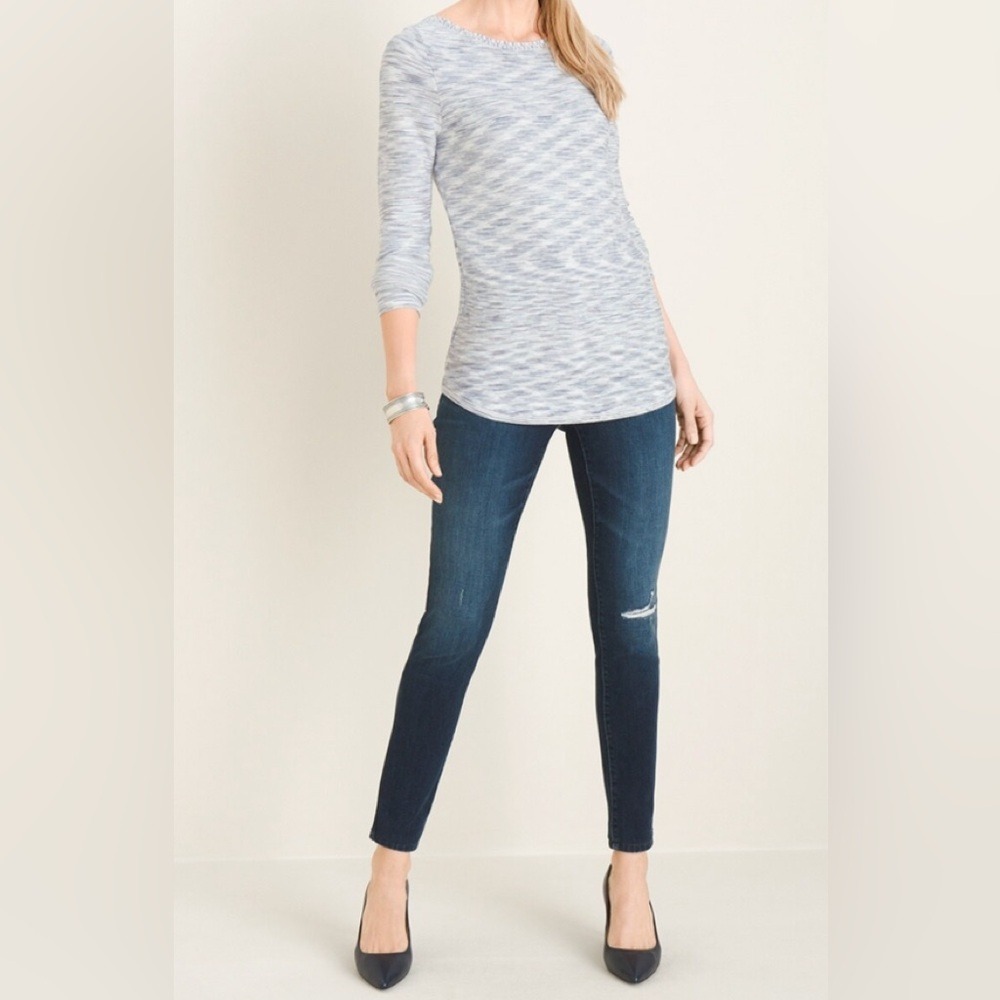 Chico's Size 1 (Standard Size M) Bateau Neck Pullover Sweater - Picture 1 of 4